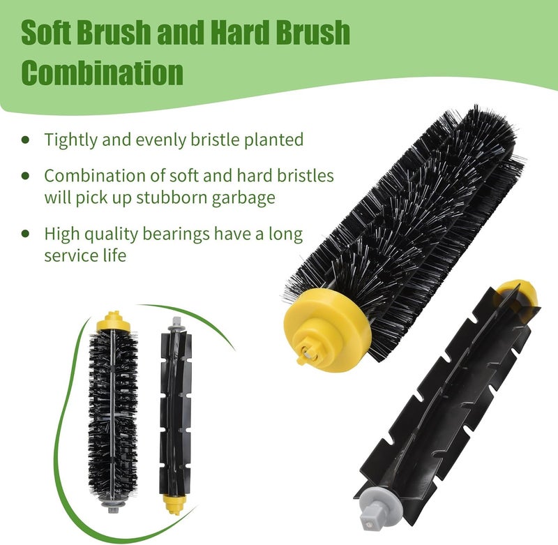 LOVECO Replacement Accessories Kit for iRobot Roomba 600 Series 694 692 690 680 660 665 651 650 614 & 500 Series 595 585 564,6 Filter,6 Side Brush,3 Pairs Bristle and Flexible Beater Brush - Image 2